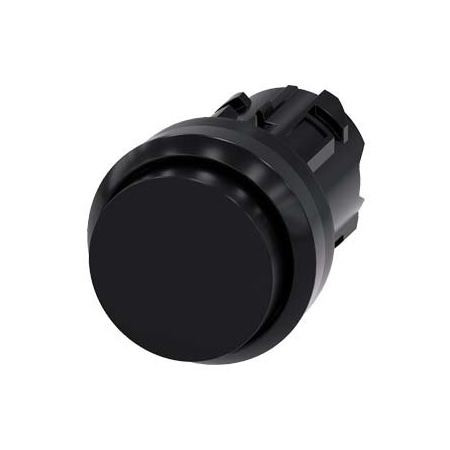 Siemens Pushbutton, 22 mm, round, plastic, black, pushbutton, raised 3SU1000-0BB10-0AA0-ZY13