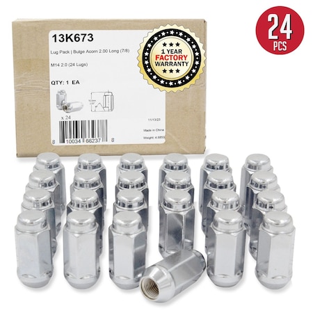 Coyote Wheel Accessories WHEEL INSTALLATION KIT 6 Lug Kit 14 Millimeter x 20 Thread Size 60 Degree Conical Acorn Duplex 13K673