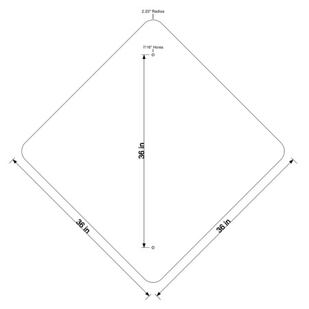 Sign Solutions Usa Traffic Sign, 36 in Width, Aluminum Sign, Diamond DUS10DYE3636W1-13R