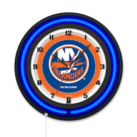 Holland Bar Stool New York Islanders 19 Double Neon Wall Clock Clk19BK