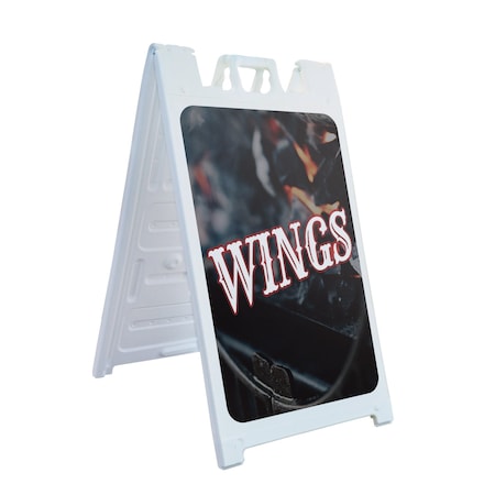Signmission Wings, A-Frame & 2 Sign Inserts, Heavy-Duty Plastic Frame SBHD-C-2436-30440