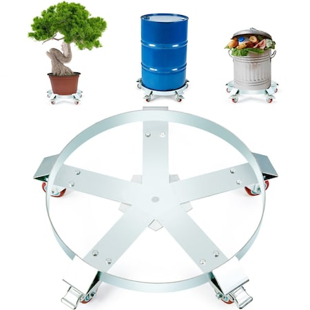 Vevor 55 Gal Drum Dolly Heavy Duty Barrel Cart 1000lbs with Swivel Casters Steel 55-1000-1