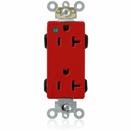 Leviton Extra Heavy Duty Hospital Grade Decora Receptacle, 20 Amp, 125 Volt M1636-PLR