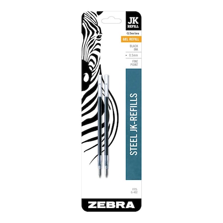 Zebra Pen Zebra Pen JK-Refill 0.5mm Black 2Pk - 0.50 mm, Fine Point - Black Ink - 2-/ Pack 88012