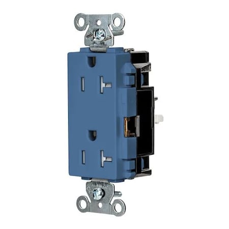 Hubbell Wiring Device-Kellems Straight Blade Receptacle, 5-20R, 20 A, 125V AC, 2 Pole, 3 Wire, Surface Mount, Grounded DR20STBLTR