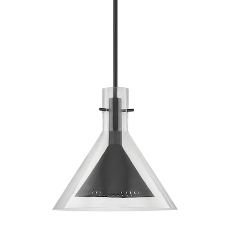 Troy Lighting Atticus 1 Light Pendant 14 In. Soft Black F7663-SBK