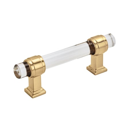 Amerock Glacio 3 in 76 mm Center-to-Center Clear/Champagne Bronze Cabinet Pull BP36659CCZ