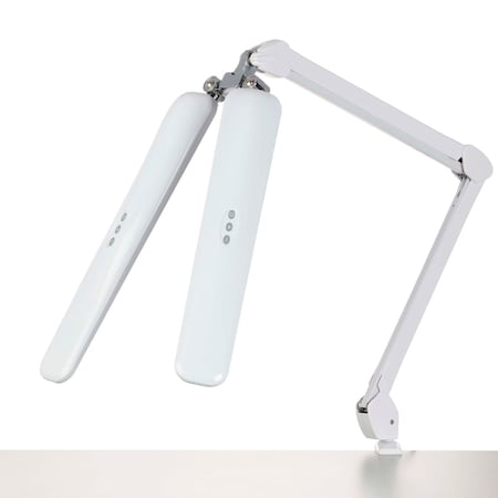 Amscope 24W 180 LED Dual-Head Task Lamp on Articulating Arm with Table Clamp LMP-D180
