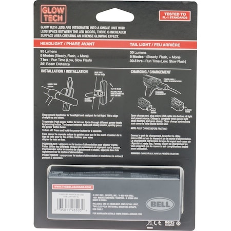 Bell Pharos 650 LED USB Rechargeable Bicycle Light Set 7133310