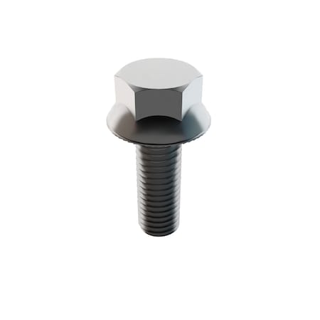 Zoro Select Not Graded, 1/2"-13 Serrated Flange Bolt, Plain 18-8 Stainless Steel, 1 1/2 in L, 10 PK 31-SFH-50C-150