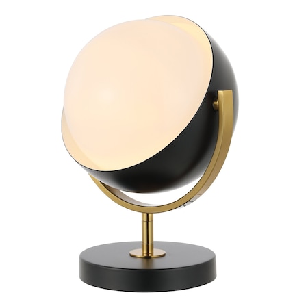 Jonathan Y Orion 12" Modern Contemporary Adjustable Rotating Globe w/Sliding Diffuser Shield LED Table Lamp, Bla JYL6019A
