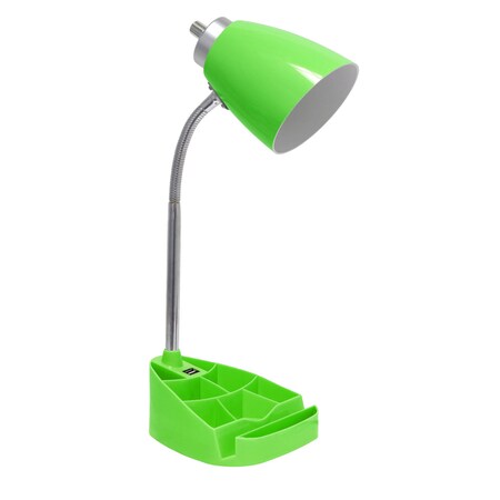 Homeroots 19" Green Swing Arm USB Table Lamp 645976