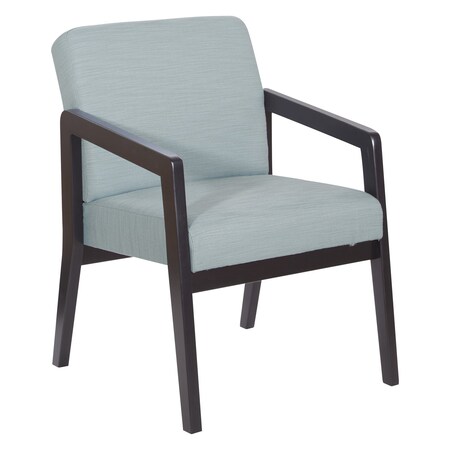 Office Star Products Espresso Finish Visitor's Chair with Ridgecrest Tide Pool Memory Foam Seat WD588-K017