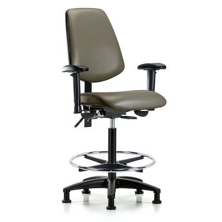 Blue Ridge Ergonomics Vinyl Chair, Vinyl, Adjustable Arms BR-VHBCH-MB-RG-T0-A1-CF-RG-8809