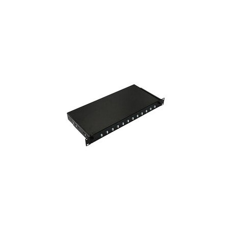 Cable Wholesale 24 Port LC Slide Rack Fiber Optic Patch Panel, 1U, Singlemode, Duplex 68F5-00224