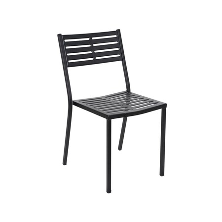 Bfm Seating Daytona Stacking Patio Dining Side Chair Sand Black SU2810CBL