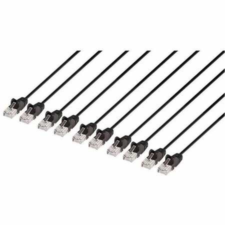 Intellinet Network Solutions CAT6 U/UTP SLIM NETWORK PATCH CABLE, 1.5 FT, BLACK, 10PK 742573