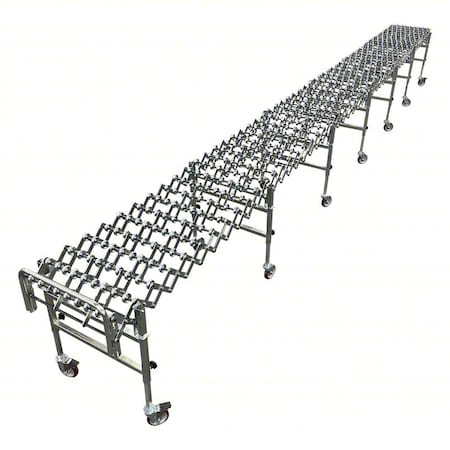 Ashland Conveyor Skate Wheel Conveyor, 300 lb/ft, HD, Plastc FLX24X9PWPAX32-5