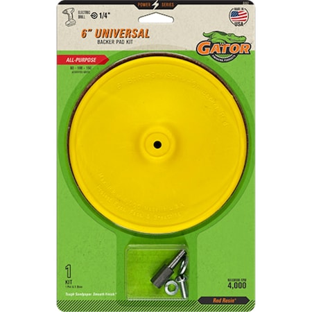 Gator Finishing Red Resin 6 in. Universal Sanding Backer Pad Kit, Assorted Grit 3052