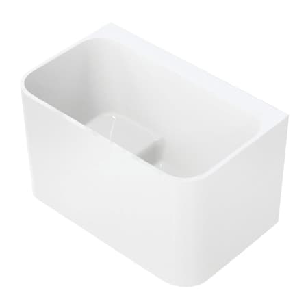 Kingston Brass 47" Acrylic Rectangular Back-to-Wall Freestanding Tub with Drain and Integrated Seat, Glossy White VTSQ472726S