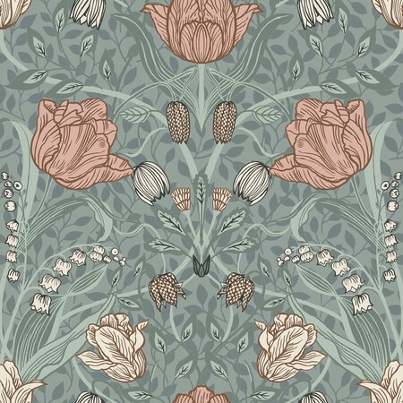 A-Street Prints Fillippa Sage Tulip Wallpaper 4080-33010