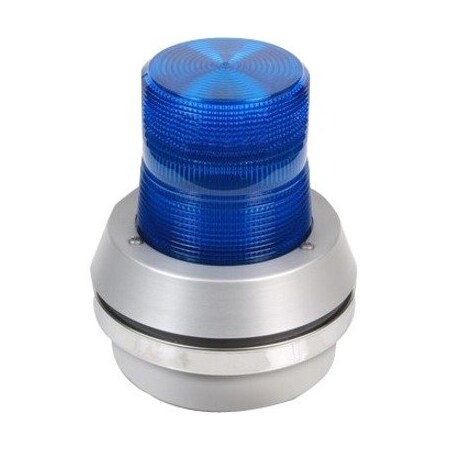Edwards Signaling Horn Strobe, Horn, Pulse, 120VAC, 85 dB, Cast Aluminum, Blue Lens, Gray Housing, Surface Mount 51XBRFB120A