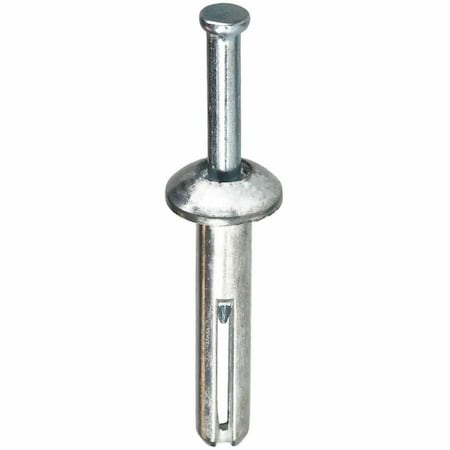 Dottie Nail Drive Anchor, 1/4" Dia., 1-1/2" L, Alloy Steel Zinc Plated, 100 PK ZA150