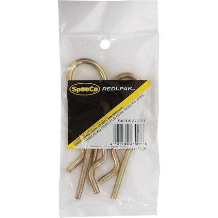 Koch Filter 3/16''x3/4'' Yellow Zinc Dichromate-Plated Hitch Pin Clip, 5PK 4022513