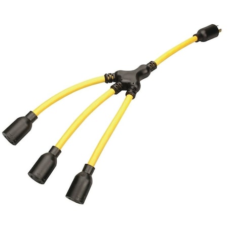Southwire Extension Cord Adapter, 12 AWG, Indoor/Outdoor, 12/3, L5-20R, Yellow 90238802