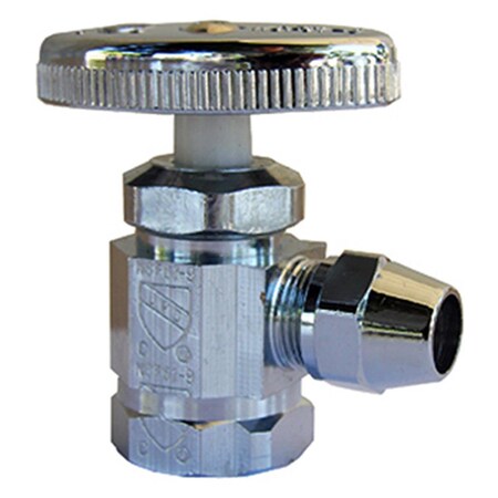 Larsen Supply Co 067407 0.5 in. Female Pipe Thread Inlet x 0.38 in. Fine Flare Angle Stop Valve 139421