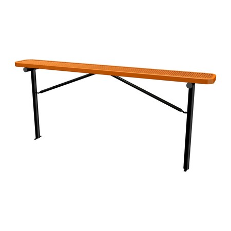 Leisure Craft Bench w/o Back, Ingroud Mount, 8ft., Orange B8XPIG-ORANGE