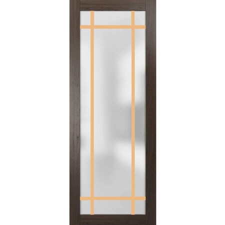 Sartodoors Slab Barn Door Panel Frosted Glass Planum 2113 42x84 Solid Core Modern Interior PLANUM2113S-CA-42 x 84