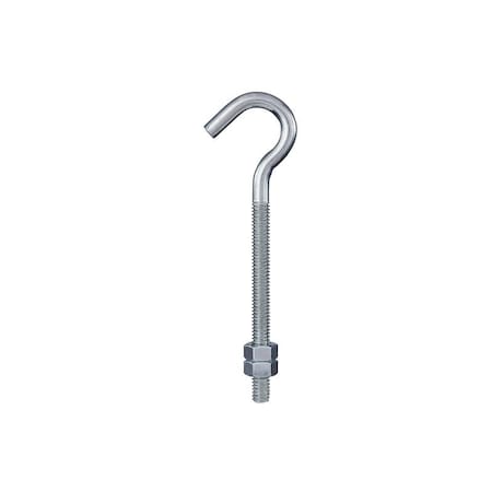 National Hardware Hook/J-Bolt, 5/16-18 Thread, 3-1/4 in L Thread, 5 in L, Steel, Zinc-Plated N100-393
