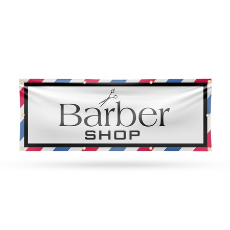 Signmission Barber Shop, 36 Inch x 96 Inch, Vinyl Banner B-96-30479