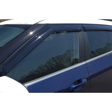 Ventshade Rainguards, Aerodynamic Design, Outside Channel, Smoke, Acrylic, Set Of 4 94762