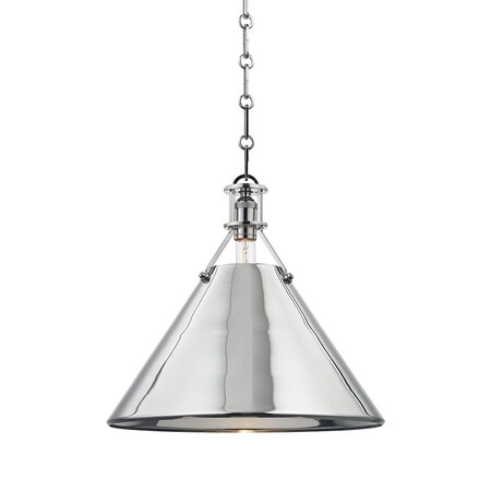 Hudson Valley Lighting Mark D. Sikes X Metal No. 2 1 Light Pendant 16 In. Polished Nickel MDS952-PN
