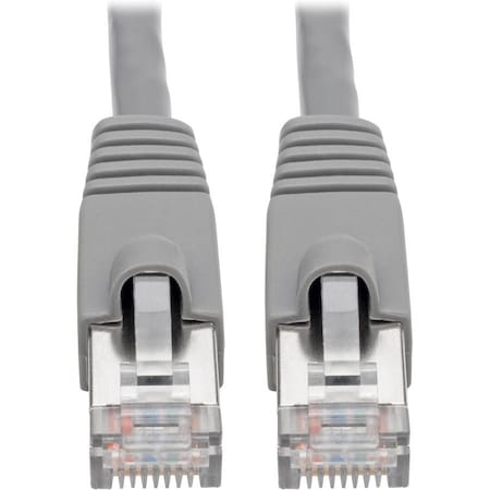 Eaton Tripp Lite Series Cat6a 10G Snagless Shielded STP Ethernet Cable RJ45 M/M, PoE, Gray, 1 ft. N262-001-GY