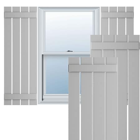 Ekena Millwork True Fit PVC Four Board Spaced Board-n-Batten Shutters, Hailstorm Gray , 23W x 69H, PR TFP101SBF23X069ST