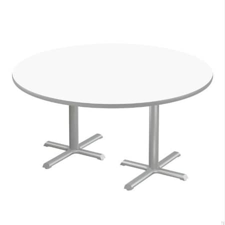 Correll Round Cafe Table, 60 in W, 60 in L, 29 in H, Particleboard Top, Frosty White SCT60DER-80-98-13