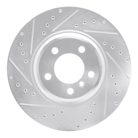 Dynamic Friction Co DFC Brake Rotor - Drilled and Slotted - Silver 631-31058L