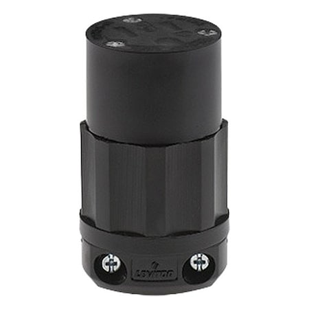 Leviton Straight Blade Connector, 15 A, Black 5269-CB
