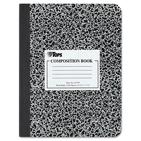 Tops Composition Book w/Hard Cover Wide Rule 93/4 x 71/2 White 100 Sheets/Pad 63795