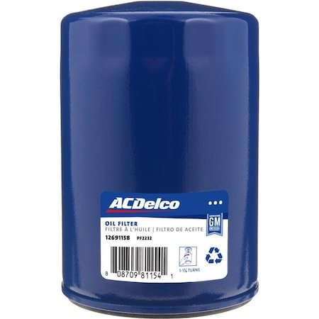 Acdelco FILTER-OIL, Engine Oil Filter,  PF2232