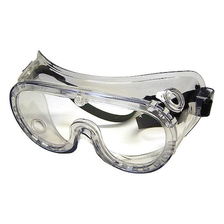 Mcr Safety Safety Goggles, Clear Lens, UV-AF Anti-Fog Lens, Ventless, Rubber Strap, Chemical Seal, 22 Series 2237R