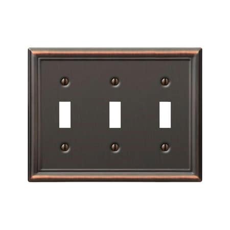 Amerelle 149TTTDB 3 Toggle Aged Bronze Chelsea Wall Plate 3500964