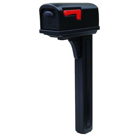 Architectural Mailboxes Classic All-in-One Plastic Mailbox and Post Combo, Black GCL100BAM