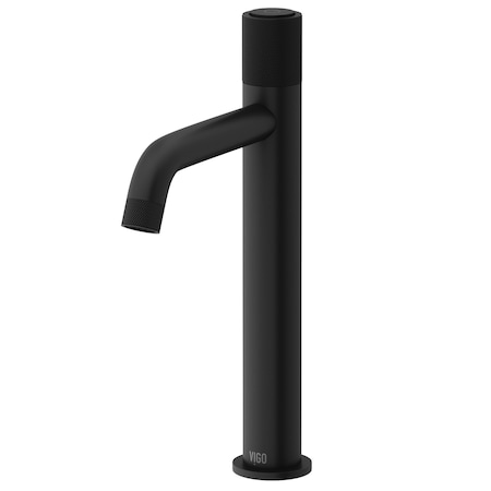 Vigo Apollo Button Operated Single-Hole Bathroom Vessel Faucet in Matte Black VG03031MB
