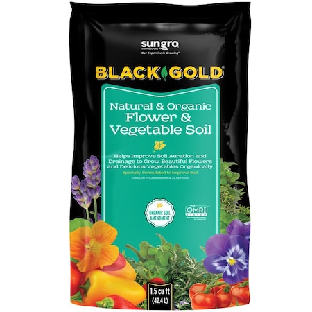 Black Gold Organic Flower and Vegetable Garden Soil 1.5 cu ft 1423003.CFL1.5P