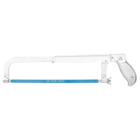 Vulcan Adjustable Hacksaw, 8 to 12 in L Blade, 24 TPI, Steel Blade, 2-5/8 in D Throat, Steel Frame, Steel Handle JL52001