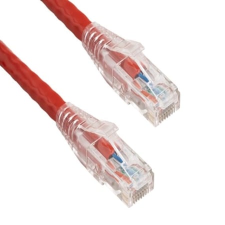 Sanoxy 0.5ft Cat6 550 MHz UTP Ethernet Network Patch Cable W/ Clear Snagless Boot, Red SNX-CBL-LDR-C6117-70HF
